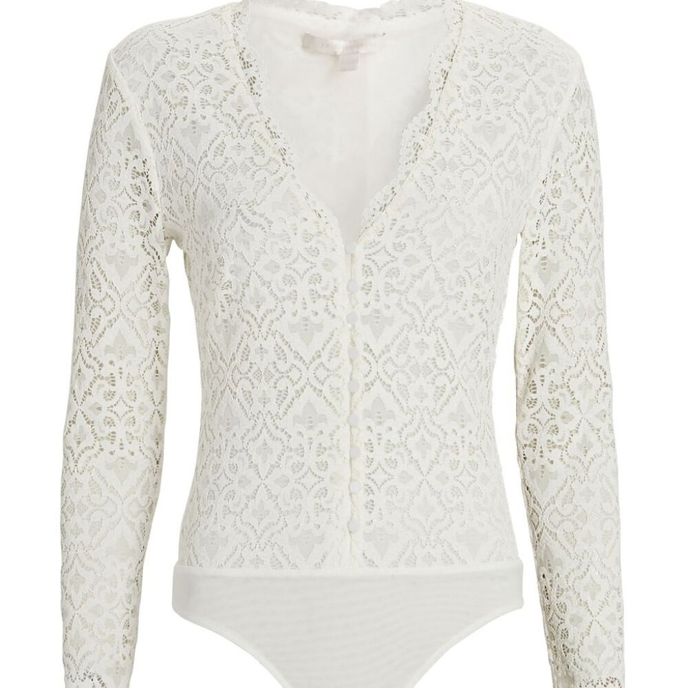 BRAND NEW - Jonathan Simkhai Lace Long Sleeve Bodysuit - Size Small